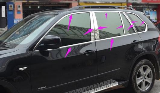 20ピース ステンレス スチール クローム ドア フル ウインドウ フレーム + センター ピラー ウインドウ シル モールディング トリム 適用: BMW X5 2008-2013 AL-II-2257 ALの通販は