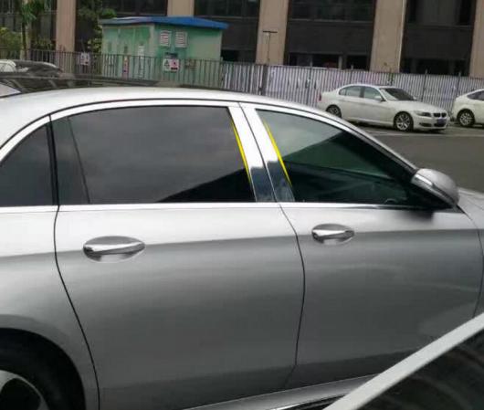 4X ステンレス スチール センター ウインドウ ピラー ポスト カバー トリム 適用: メルセデス W213 ベンツ E クラス E200 E300 E400 2017 AL-II-2263 AL
