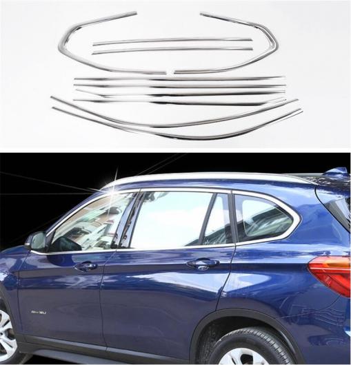 10ピース ステンレス スチール フル ウインドウ シル ドア フレーム センター ピラー モールディング トリム カバー 適用: BMW X1 F48 2016-2019 AL-II-2319 AL