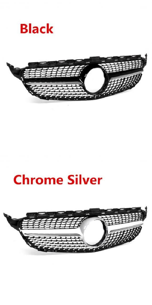 フロント バンパー グリル メッシュ 適用: メルセデス ベンツ W205 C クラス C200 C250 C300 2015-2018 ブラック・シルバー AL-II-3415 ALの通販は 30,200円