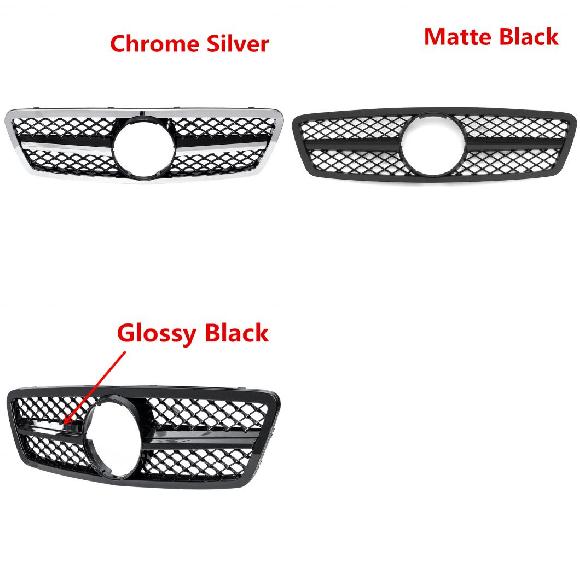 W203 レーシング フロント バンパー グリル 適用: メルセデス ベンツ C クラス C200 C240 C280 C320 2001-2007 クロムシルバー〜ピアノブラック AL-II-3418 ALの通販は 19,632円