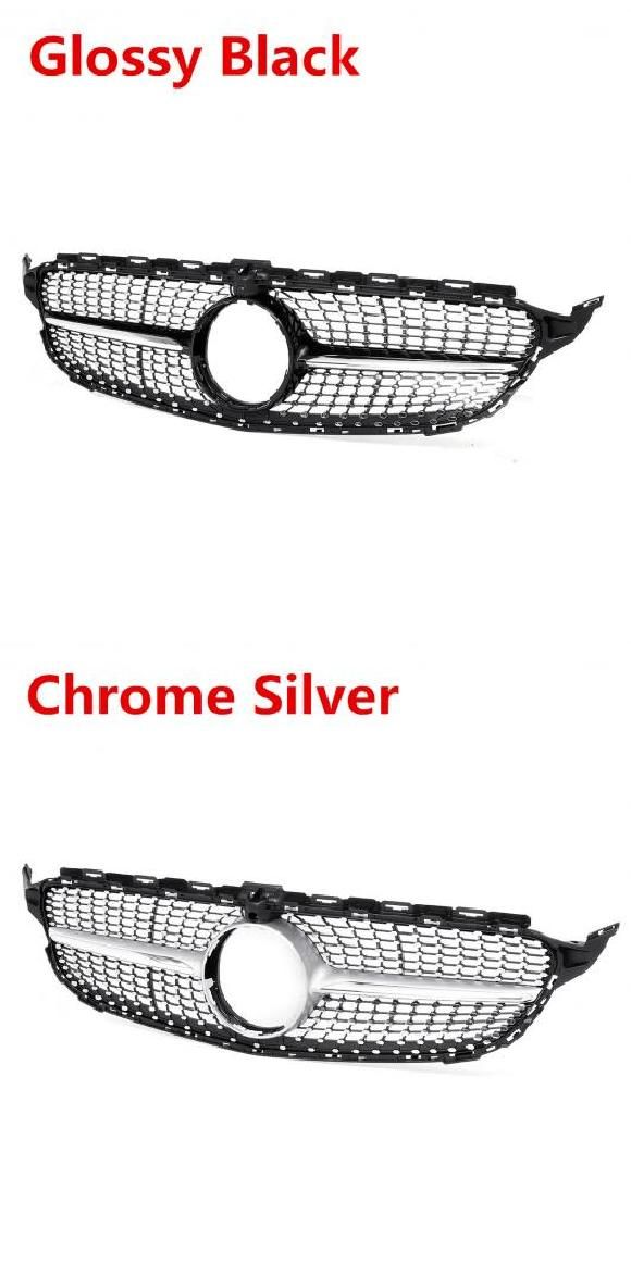 W205 フロント グリル バンパー 適用: メルセデス ベンツ C クラス C200 C250 C300 C350 2015 2016 2017 2018 ブラック・シルバー AL-II-3420 AL