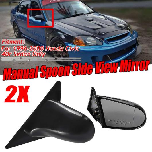 マニュアル 調整可能 2ピース サイド ビュー リア ビュー ミラー 適用: ホンダ シビック 4DR セダン 1996 2000 バックミラー ミラー AL-II-3719 ALの通販は
