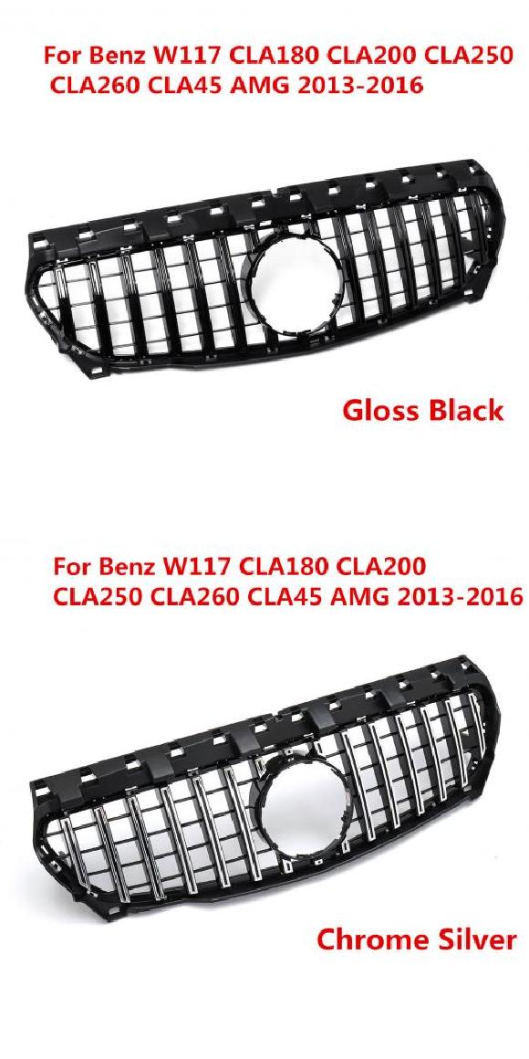 GT GTR グリル フロント 適用: メルセデス ベンツ W117 CLA180 CLA200 CLA250 CLA260 CLA45 AMG 2013 2016/2017 2018 A 2013-2016・B 2013-2016 AL-II-3764 AL