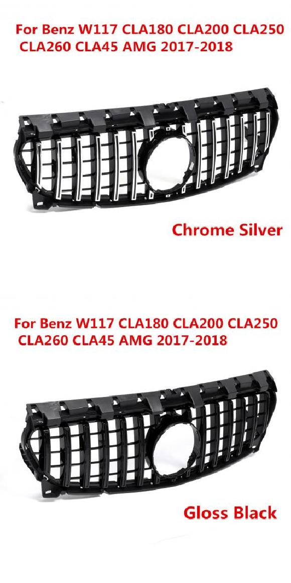 GT GTR グリル フロント 適用: メルセデス ベンツ W117 CLA180 CLA200 CLA250 CLA260 CLA45 AMG 2013 2016/2017 2018 C 2017-2018・D 2017-2018 AL-II-3764 AL