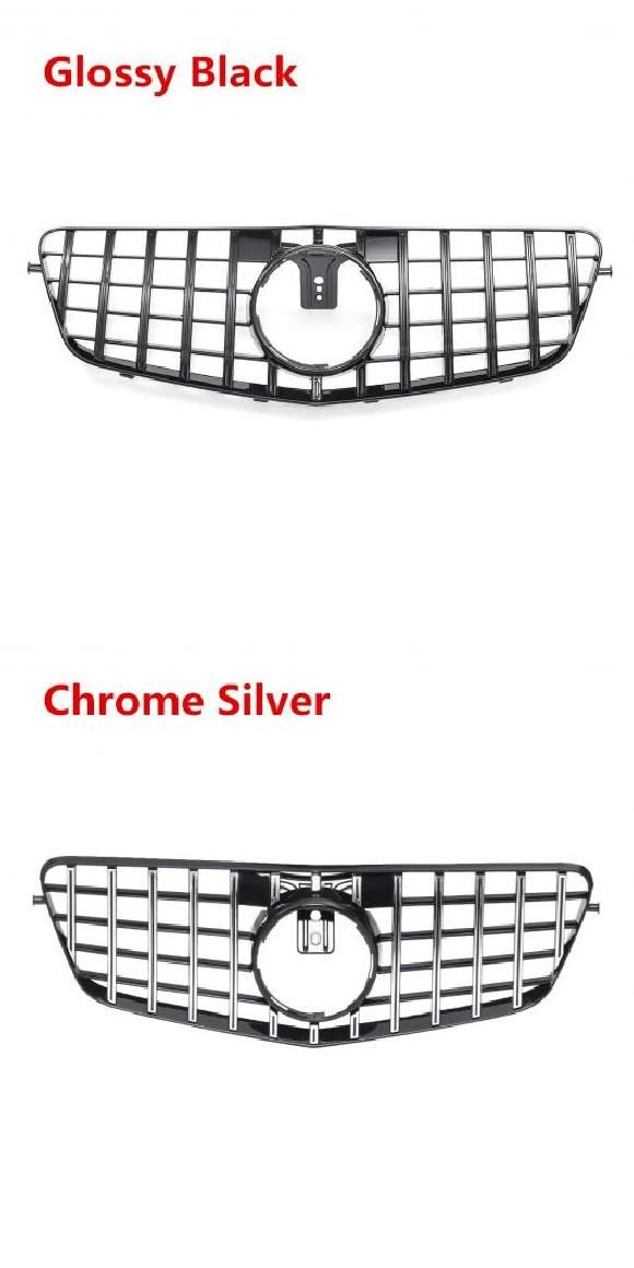 W212 GT グリル シルバー/ブラック フロント バンパー 適用: メルセデス ベンツ W212 E クラス E350 E550 2010 2013 ブラック・シルバー AL-II-4005 AL