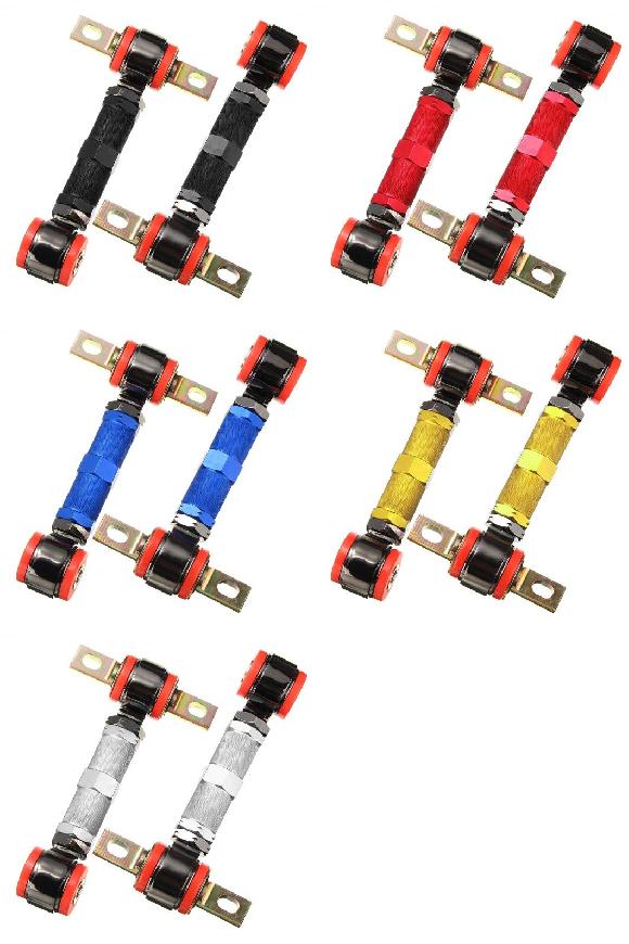 2ピース 調整可能 レーシング リア＆サスペンション リア キャンバー コントロール アーム キット アングル キャンバー アーム 適用: アキュラ/ACURA ホンダ シビック ブラック〜シルバー AL-II-4017 AL 12,010円