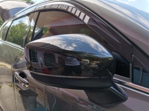 適用: マツダ CX-5 CX5 KF 2017 2018 2019 2020 アクセサリー バックミラー ミラー カバー トリム エクステリア ABS クローム・カーボンファイバー AL-II-4336 AL_2