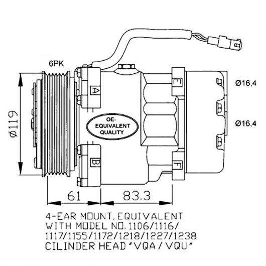 SD7V16 AC コンプレッサー 適用: シトロエン/CITROEN エグザンティア プジョー/PEUGEOT 306 406 806 エキスパート 6453FE 6453GA 6453L5 