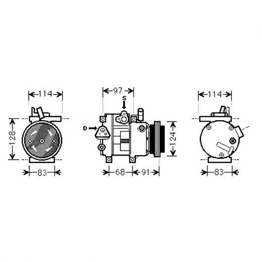 VS16 AC コンプレッサー 適用: ヒュンダイ/現代/HYUNDAI アクセント 1.6L 2006-2009 エラントラ 97701-1E001 977011E001 97701-1E000 977