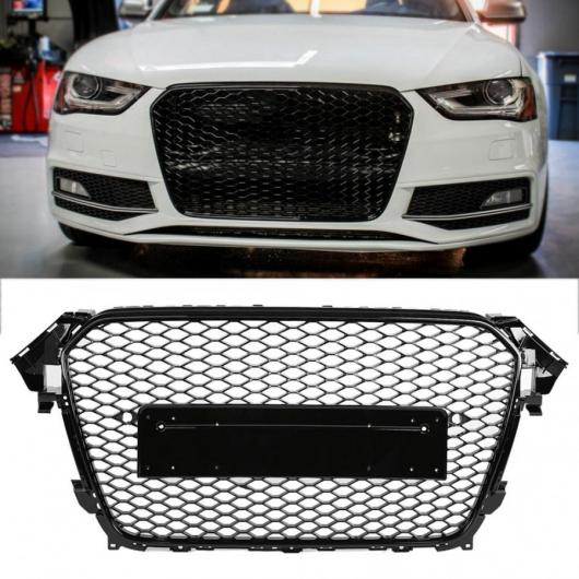 適用: フロント スポーツ HEX メッシュ ハニカム フード グリル 光沢ブラック アウディ/AUDI A4/S4 B8.5 2013 2014 2015 2016 AL-JJ-0187 AL