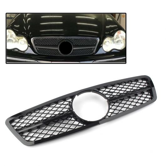 AMG調 フロント グリル アッパー グリル 適用: メルセデスベンツ/MERCEDES BENZ Cクラス W203 C280 C320 C240 C200 2000-2006 セダン 光沢ブラック ABS AL-JJ-0241 AL