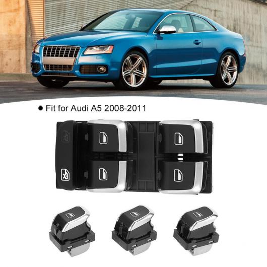 4ピースセット 左 右ハンドル ガラス 電動 スイッチ ボタン セット 適用: アウディ/AUDI A4/S4 B8 08-12 4H0959 AL-JJ-0462 AL