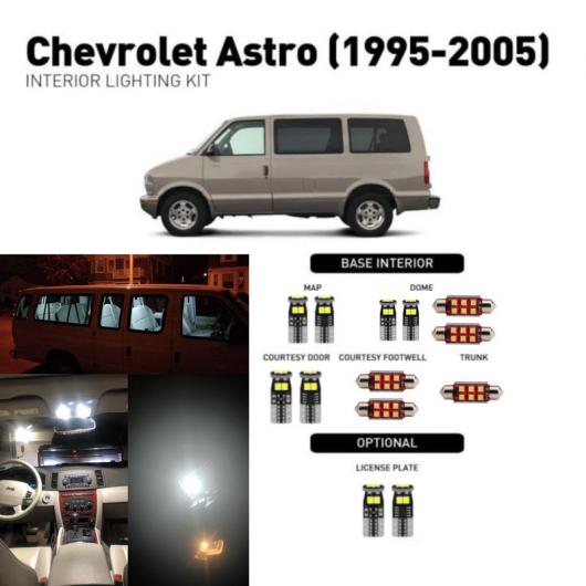 車用 内装 LED ライト 適用: シボレー/CHEVROLET アストロ 1995-2005 アクセサリー パッケージ キット 13 バルブ ホワイト AL-JJ-2044 AL