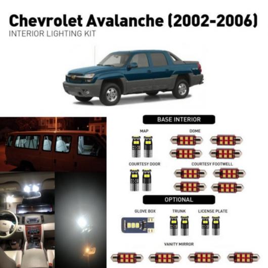 車用 内装 LED ライト 適用: シボレー/CHEVROLET アバランチ 2002-2006 アクセサリー パッケージ キット ホワイト AL-JJ-2045 AL 14,674円