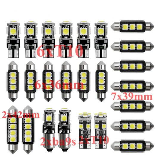 車用 内装 LED ライト キット 適用: ジープ/JEEP レネゲード ラングラー コンパス グラディエーター エラーフリー T10 31mm 36mm 39mm 42mm 21ピース・25ピース ホワイト AL-JJ-2628 AL_4