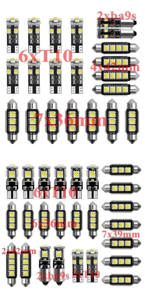 車用 内装 LED ライト キット 適用: スバル フォレスター XV BRZ インプレッサ ジャスティ レガシィ アウトバック STI S209 エラーフリー T10 31mm 36mm 39mm 42mm 21ピース・25ピース ホワイト AL-JJ-2668 AL