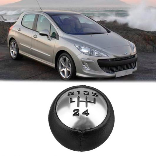 AL 5速 PU レザー ギア シフト ノブ ヘッド 適用: プジョー/PEUGEOT 307 308 3008 407 5008 807 シトロエン/CITROEN C3 C4 C4 ピカソ C8 ブラック シルバー AL-JJ-2865