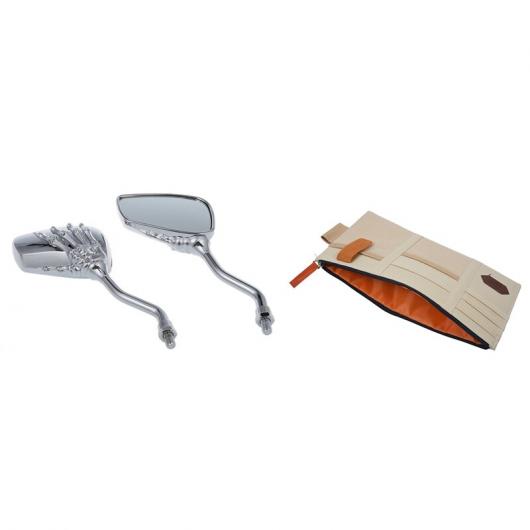 1 ペア ミラー ミラー サイド プラスチック ABS クローム スケルトン ＆ 1ピース サン バイザー ポイント ポケット DOCUMENTS オーガナイザー ポーチ AL-JJ-3467 ALの通販は