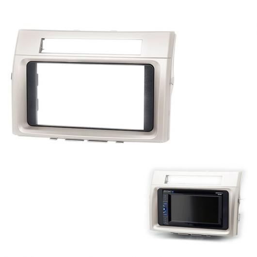 2DIN CD/DVD ラジオ マウント 適用: トヨタ カローラ ヴァーソ 2004-2009 ステレオ ダッシュボード 周囲 パネル フィッティング フレーム シルバー AL-JJ-3735 AL