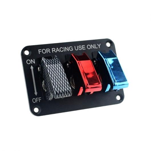DC12V 20A トグル スイッチ パネル カーボンファイバー &amp; レッド &amp; ブルー レーシング スイッチ パネル 適用: レーシング AL-JJ-3849 AL