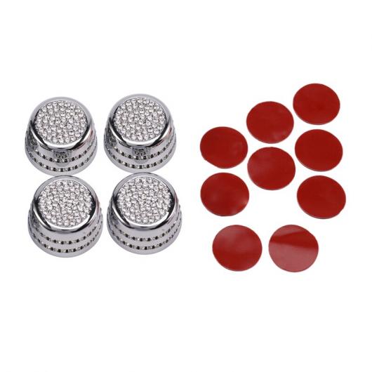 4ピース クリスタル エアコン 通気口 ノブ カバー 適用: ミニ/MINI（BMW） F54 F55 F56 F60 クーパー クラブマン カントリーマン アクセサリー パーツ シルバー AL-JJ-4021 AL