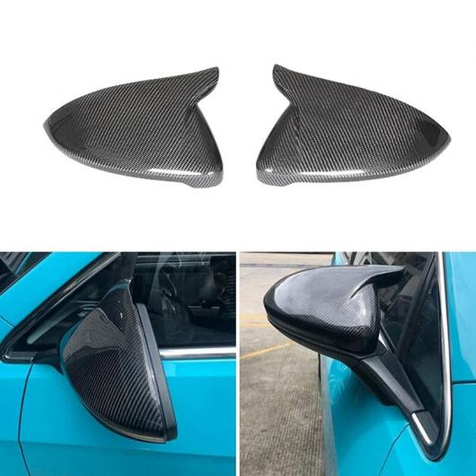 カーボンファイバー バックミラー ミラー ハウジング OX ホーン カバー サイド ミラー カバー 適用: ゴルフ VII MK7/MK7.5 R ハッチバック 2014-2019 ブライトブラック AL-JJ-4654 AL_3