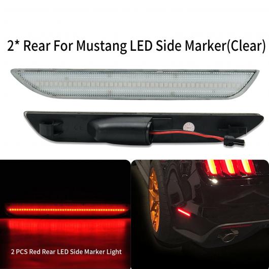 2ピース レッド LED リア サイド マーカー ライト 適用: フォード/FORD マスタング 2015-アップ パワード BY 48-SMD LED AL-JJ-5839 AL