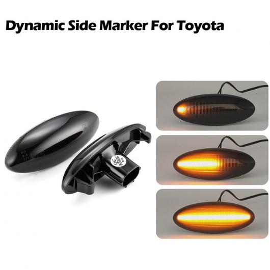 1ペア LED ダイナミック サイド マーカー スモーク ウインカー ライト 適用: トヨタ ヤリス ヴィッツ MK2 P9 RAV4 MK3 ACA3/ALA3 オーリス MK1 E15 AL-JJ-5873 AL