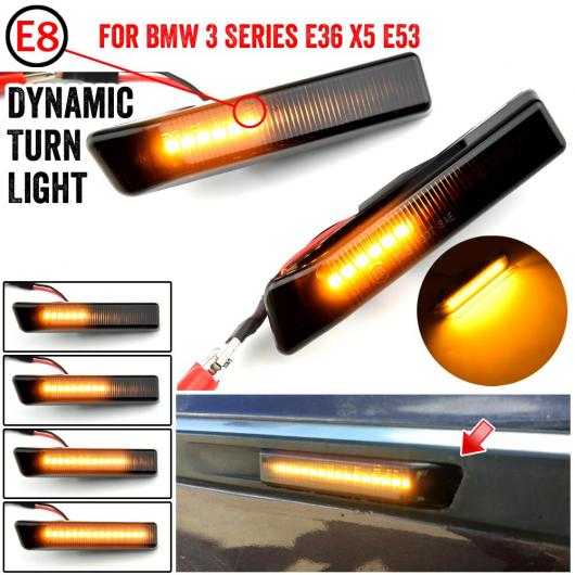 LED ダイナミック ターンシグナルライト サイド マーカー フェンダー シーケンシャル ランプ ウインカー 適用: BMW E36 M3 フェイスリフト 1997-1999 X5 E53 1999-2006 AL-JJ-6490 AL