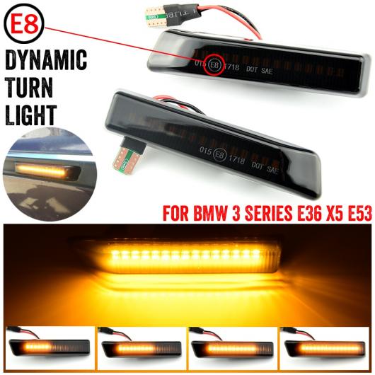 フロント ウイング スモーク レンズ ダイナミック LED サイド マーカー リピーター インジケーター ライト 63132492179 63137164491 適用: BMW X5 E53 E36 AL-JJ-6512 AL