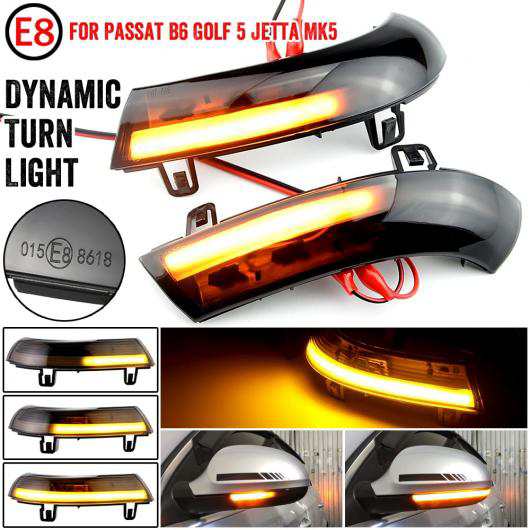 流れる 点滅 ダイナミック フロー サイド ミラー LED ターンシグナルライト 適用: VW パサート B5.5 B6 R36 R32 ジェッタ MK5 ゴルフ 5 GTI シャラン スペルブ AL-JJ-6875 ALの通販は