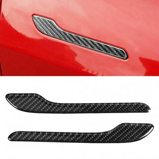 2ピース アクセサリー カーボンファイバー サイド ドア ハンドル カバー トリム 適用: テスラ/TESLA モデル 3 クロム スタイリング AL-JJ-8518 AL_4
