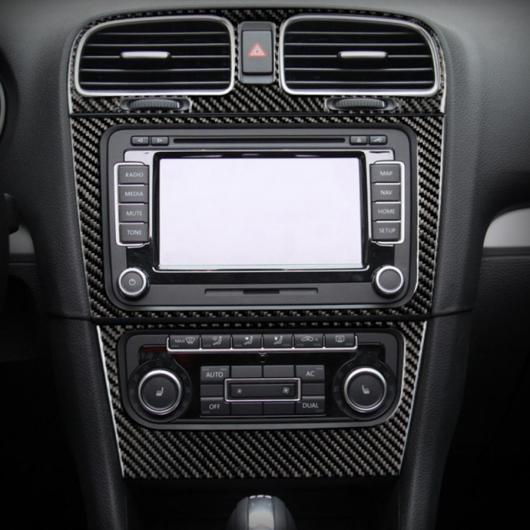 カーボンファイバー エアコン スイッチ パネル フレーム トリム ステッカー 適用: R MK6 2008-2012 インテリア AL-JJ-8666 AL_5