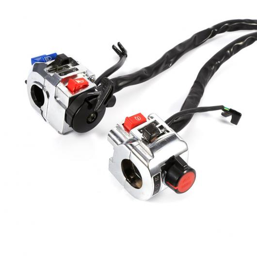 1ペア バイク 7/8 ウインカー スイッチ ハンドルバー コントロール ホーン ターンシグナルライト スタート スイッチ アルミニウム AL-JJ-8800 2輪 AL_1