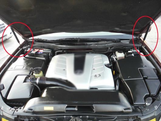 1ペア オート フロント フード リフト サポート ガス ショック ストラット チャージ 適用: レクサス LS430 セダン ブルー カーボンファイバー〜レッド カーボンファイバー AL-JJ-8883 ALの通販は