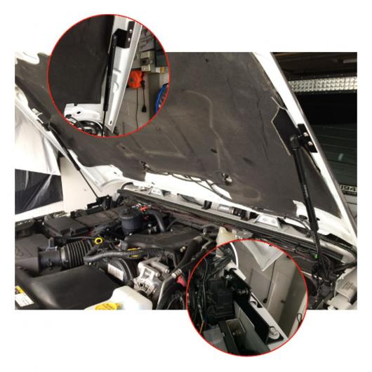 適用: ジープ/JEEP ラングラー JK SUV 2006-2018 フロント フード ボンネット ガス ストラット カーボンファイバー リフト サポート ショック ダンパー ブラック カーボンファイバー AL-JJ-9016 AL_5