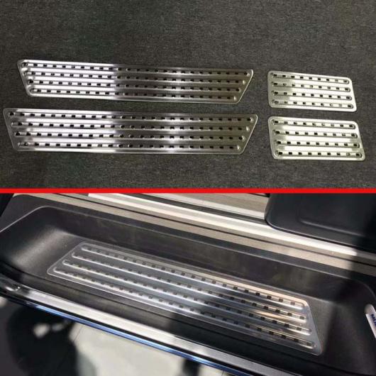 適用: VW フォルクスワーゲン/VOLKSWAGEN トランスポーター T6 カラベル 2017 2018 ステンレス スチール インナー インサイド ドア シル パネル スカッフ プレート キック ステップ トリム AL-JJ-9332 AL