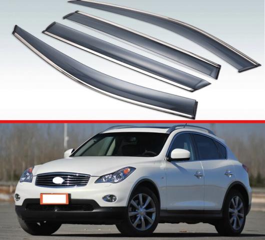 適用: インフィニティ/INFINITI EX25 EX35 EX37 EX-クラス J50 2007-2013 プラスチック エクステリア バイザー 吹き出し口 シェード ウインドウ サン レイン ガード デフレクター 4ピース AL-JJ-9446 AL