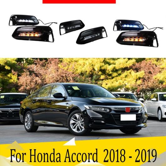 2ピース 適用: ホンダ アコード 2018 2019 LED デイタイム ランニング ライト DRL フォグランプ ホール イエロー ウインカー ランプ ブルー ナイト ライト AL-JJ-9562 AL