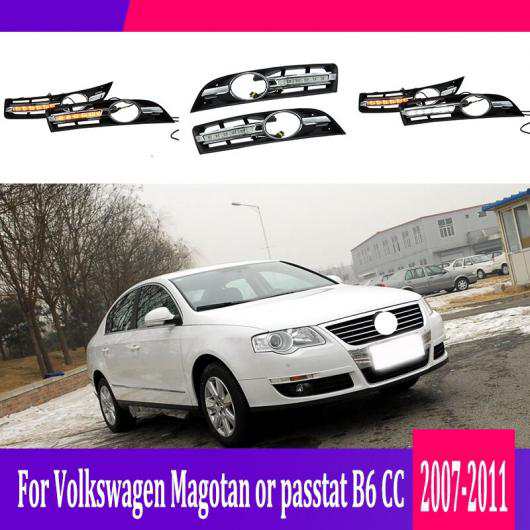 適用: マゴタン/パサート B6 CC 2007-2011 LED デイタイム ドライビング ランニング ライト DRL フォグランプ 6000K ホワイト ライト ターン イエロー ライト AL-JJ-9571 ALの通販は