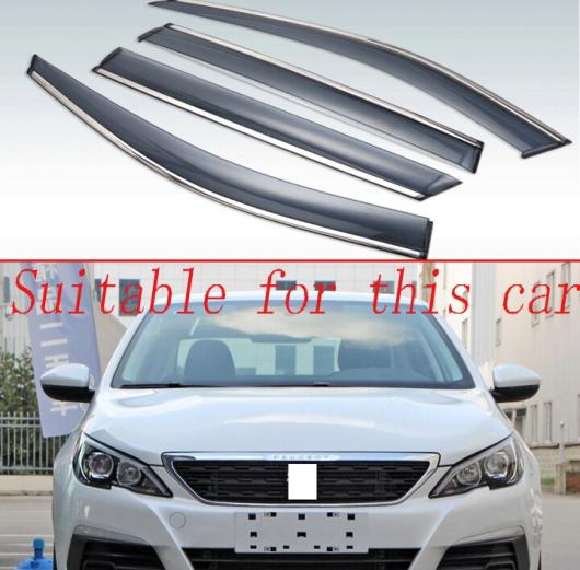 適用: プジョー/PEUGEOT 308 2016 2017 2018 2019 プラスチック エクステリア バイザー 吹き出し口 シェード ウインドウ サン レイン ガード デフレクター 4ピース AL-KK-0122 AL