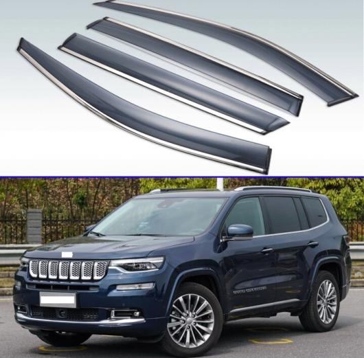 適用: ジープ/JEEP コマンダー 2018 2019 プラスチック エクステリア バイザー 吹き出し口 シェード ウインドウ サン レイン ガード デフレクター 4ピース AL-KK-0195 AL