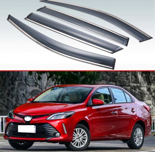 適用: トヨタ ヴィオス XP150 ベルタ 2013 2014 2015 2016 2017 2018 プラスチック ウインドウ バイザー レイン サンバイザー シールド アクセサリー 4ピース AL-KK-0200 AL