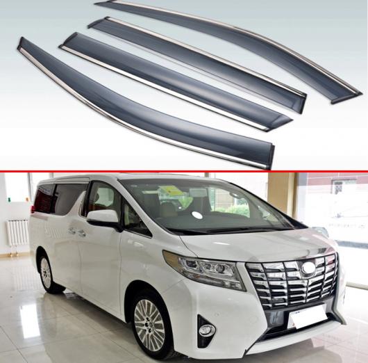 適用: トヨタ アルファード ヴェルファイア 2015 2016 2017 2018 プラスチック ウインドウ バイザー レイン サンバイザー シールド アクセサリー 4ピース AL-KK-0235 AL