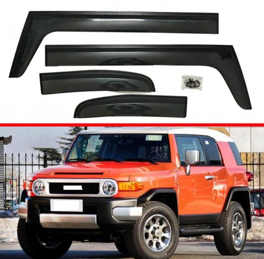 適用: トヨタ FJ クルーザー 2007-2019 プラスチック エクステリア バイザー 吹き出し口 シェード ウインドウ サン レイン ガード デフレクター 4ピース AL-KK-0240 AL