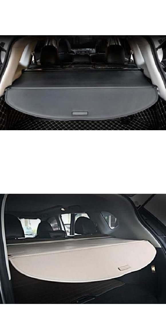 適用: 日産 X-トレイル T32 ローグ 2014-2018 アルミニウム + キャンバス リア カーゴ カバー プライバシー トランク スクリーン セキュリティ シールド シェード アクセサリー ブラック・ベージュ AL-KK-0249 AL