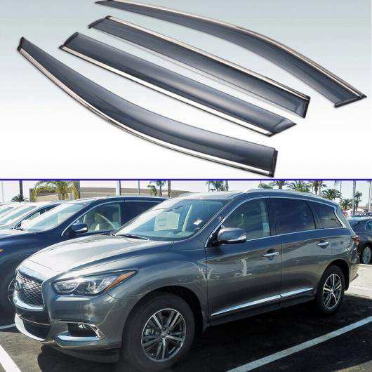 適用: インフィニティ/INFINITI QX60 2013-2019 プラスチック エクステリア バイザー 吹き出し口 シェード ウインドウ サン レイン ガード デフレクター 4ピース AL-KK-0286 ALの通販は