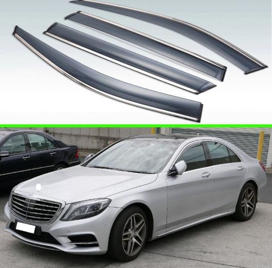 適用: メルセデスベンツ S-クラス W222 2014-2019 プラスチック エクステリア バイザー 吹き出し口 シェード ウインドウ サン レイン ガード デフレクター 4ピース AL-KK-0299 AL