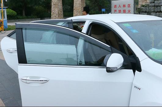 適用: キャデラック/CADILLAC XTS 2013-2019 プラスチック エクステリア バイザー 吹き出し口 シェード ウインドウ サン レイン ガード デフレクター 4ピース AL-KK-0367 AL_3